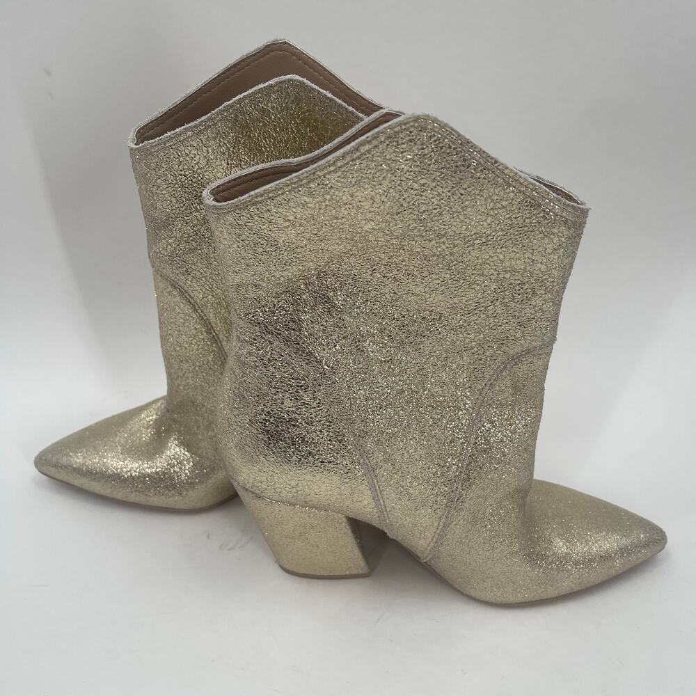 DOLCE VITA Nestly Boots Size 6.5 Gold Metallic Western Cowgirl Cowboy Suede NEW - Picture 5 of 16